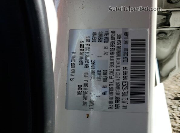 JM1GL1TY5L1522909 2020 MAZDA 6 White Vista de la etiqueta del VIN