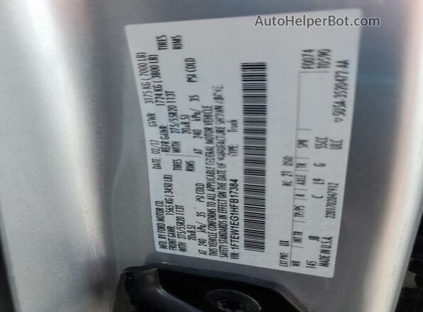 1FTEW1EG1HFB17384 2017 FORD F150 Silver 
