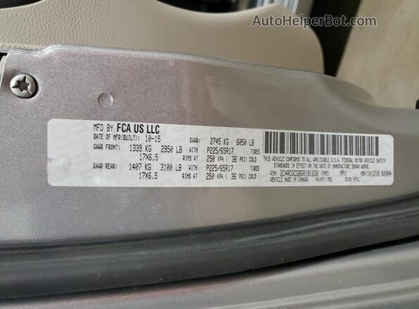 2C4RDGCG8GR181636 2016 DODGE GRAND Silver 