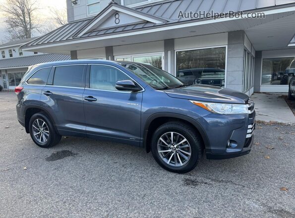 5TDJGRFH1JS037638 2018 TOYOTA HIGHLANDER HYBRID Blue Rear left