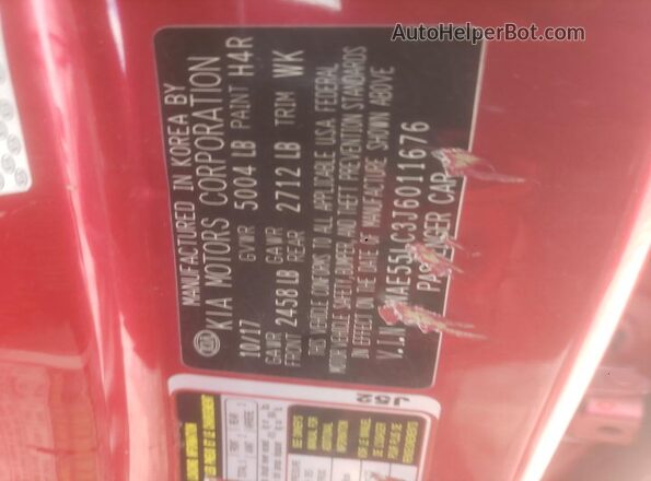 KNAE55LC3J6011676 2018 KIA STINGER Red 