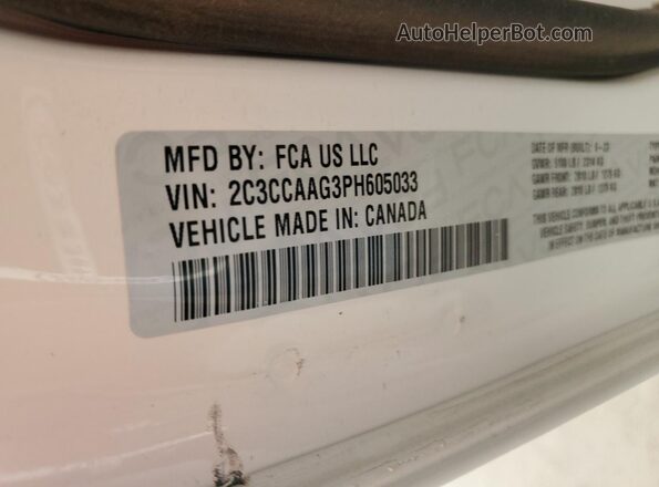 2C3CCAAG3PH605033 2023 CHRYSLER 300 Белый Вид подкапотного пространства