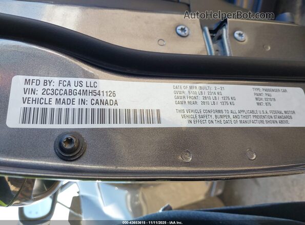 2C3CCABG4MH541126 2021 CHRYSLER 300 Gray Вид підкапотного простору