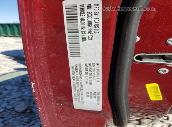 2C3CCABG4PH637021 2023 CHRYSLER 300 Burgundy Вид наклейки з VIN-кодом