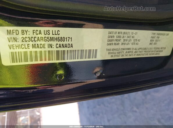 2C3CCARG5MH680171 2021 CHRYSLER 300 Black Engine compartment view