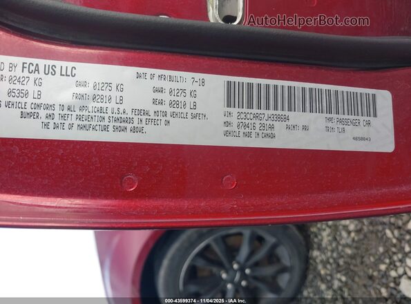 2C3CCARG7JH338684 2018 CHRYSLER 300 Red 