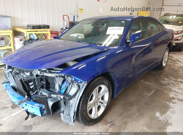 2C3CDXBG0NH182794 2022 DODGE CHARGER Blue წინა მარცხენა ხედი სამი მეოთხედიდან