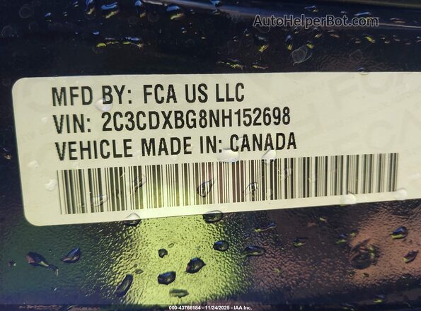 2C3CDXBG8NH152698 2022 DODGE CHARGER Black Вид підкапотного простору