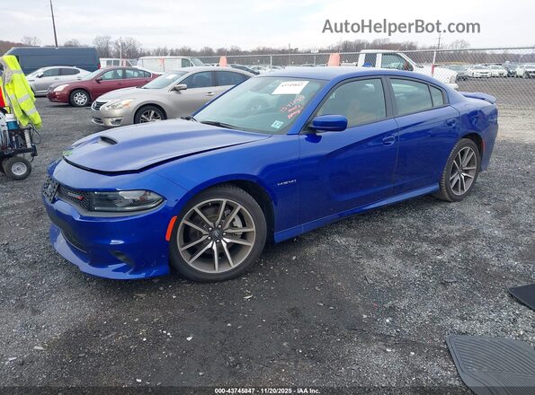2C3CDXCT5NH100957 2022 DODGE CHARGER Blue Առջևի ձախ երեք քառորդ տեսարան