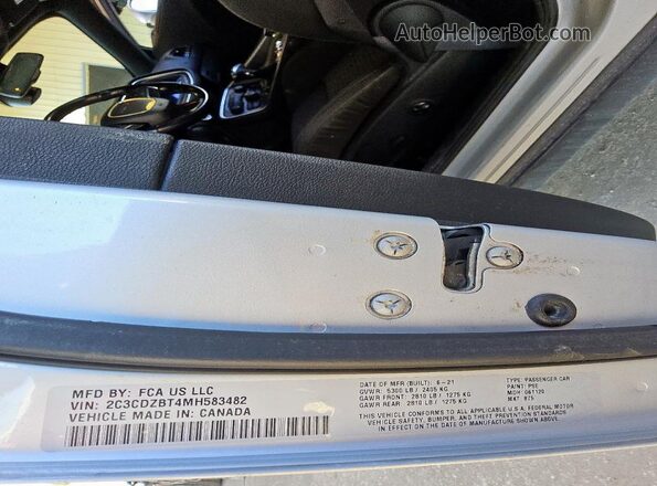 2C3CDZBT4MH583482 2021 DODGE CHALLENGER Silver 
