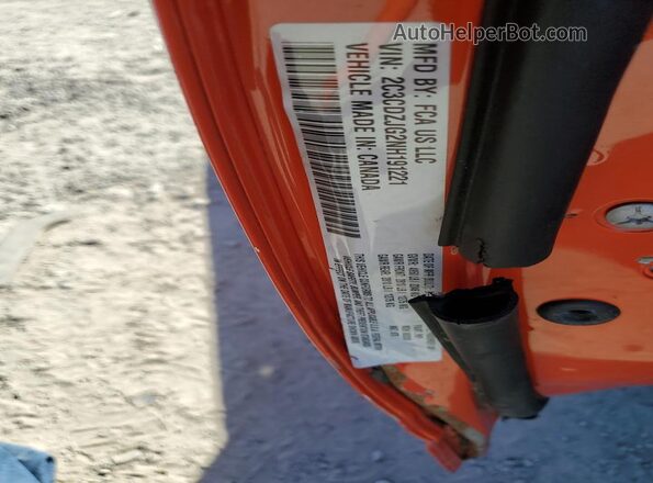 2C3CDZJG2NH191221 2022 DODGE CHALLENGER Оранжевый Вид подкапотного пространства