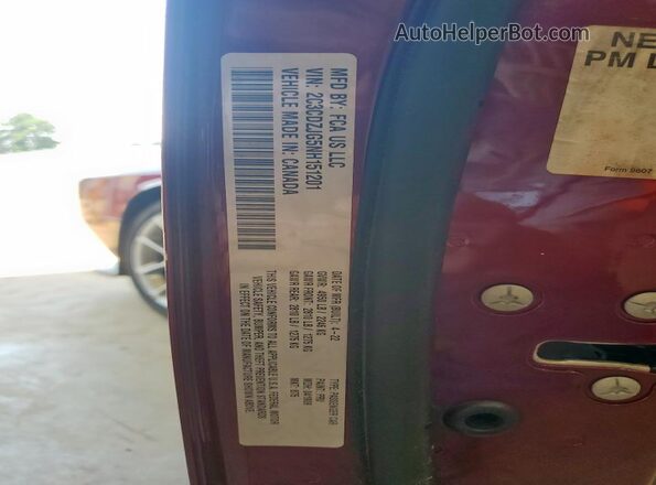 2C3CDZJG5NH151201 2022 DODGE CHALLENGER Maroon Vista del compartimento del motor