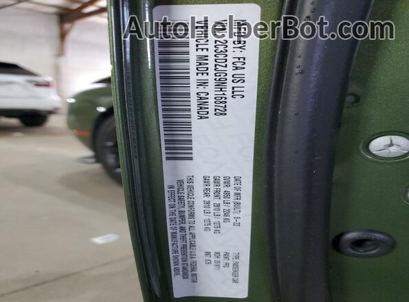 2C3CDZJG9NH168728 2022 DODGE CHALLENGER Green Vista del compartimento del motor