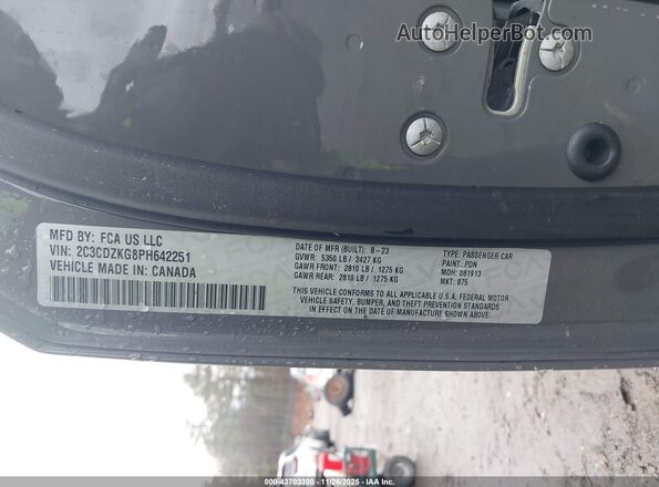 2C3CDZKG8PH642251 2023 DODGE CHALLENGER Gray 