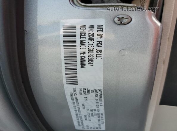 2C4RC1BG8LR280517 2020 CHRYSLER PACIFICA Silver VIN կոդի պիտակի տեսք