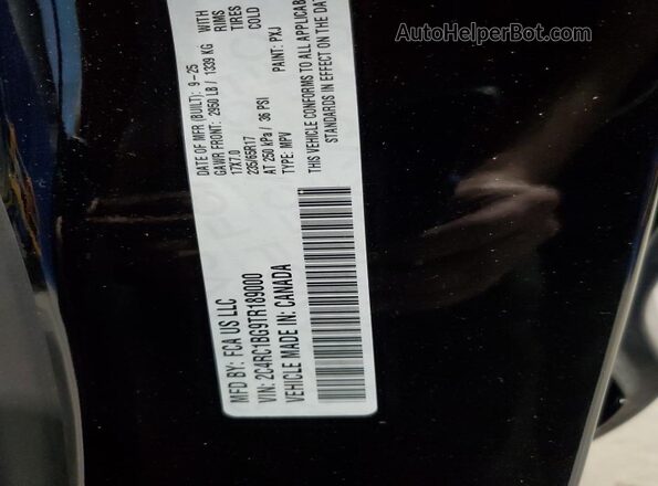 2C4RC1BG9TR189000 2026 CHRYSLER PACIFICA Black Widok naklejki z numerem VIN