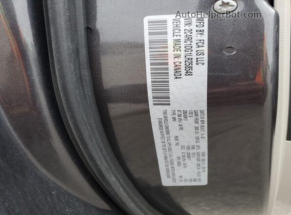 2C4RC1DG1LR258548 2020 CHRYSLER VOYAGER Gray Widok naklejki z numerem VIN
