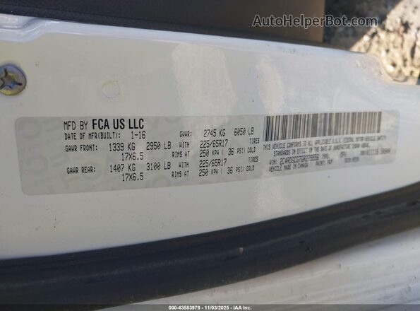 2C4RDGCG7GR279556 2016 DODGE GRAND CARAVAN White Vista del compartimento del motor
