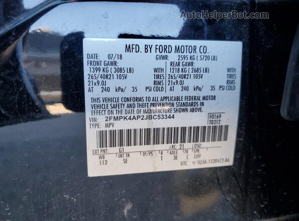 2FMPK4AP2JBC53344 2018 FORD EDGE Черный 