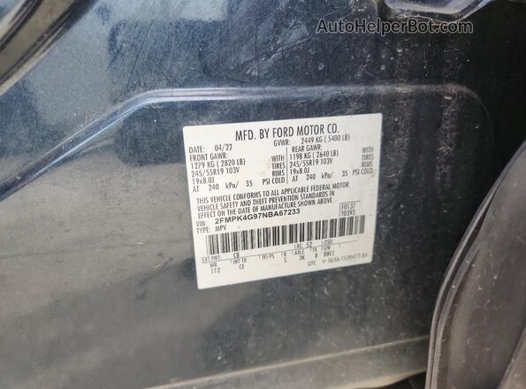 2FMPK4G97NBA67233 2022 FORD EDGE Charcoal Շարժիչի բաժամունքի տեսք