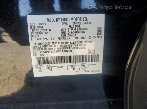 2FMPK4J91RBA18298 2024 FORD EDGE Black Вид підкапотного простору