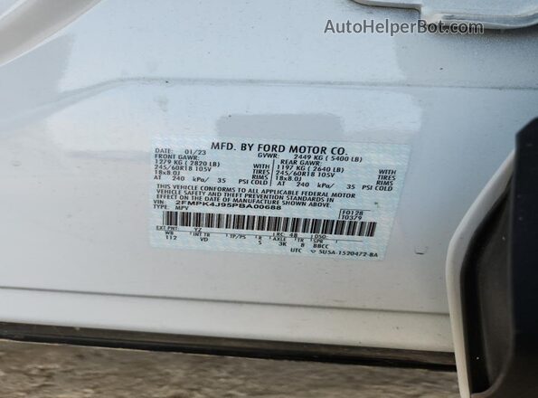 2FMPK4J95PBA00688 2023 FORD EDGE White Սալոնի 360 աստիճան տեսք