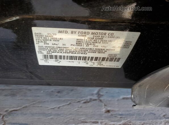 2FMPK4J99PBA37842 2023 FORD EDGE Black Widok naklejki z numerem VIN