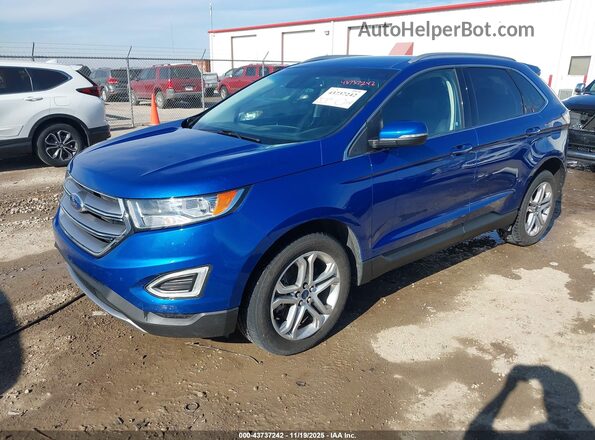 2FMPK4K90JBB32795 2018 FORD EDGE Синий Передняя левая четверть