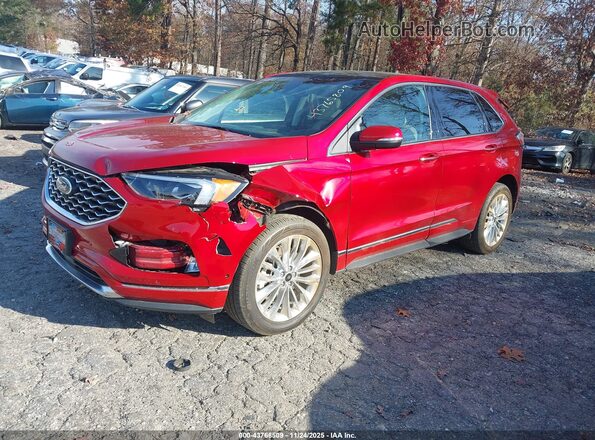 2FMPK4K98RBA28714 2024 FORD EDGE Red წინა მარცხენა ხედი სამი მეოთხედიდან