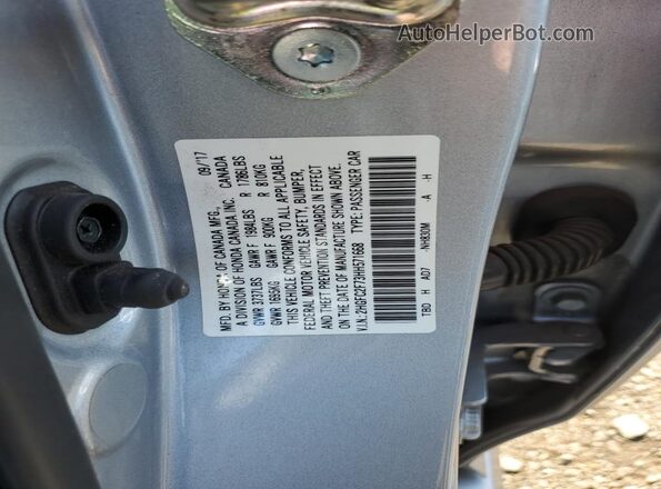 2HGFC2F73HH571668 2017 HONDA CIVIC Silver 