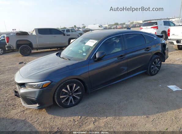 2HGFE1F7XNH323692 2022 HONDA CIVIC Gray Առջևի ձախ երեք քառորդ տեսարան