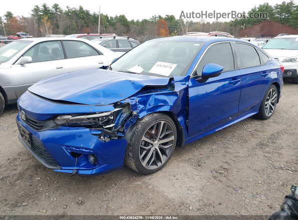 2HGFE1F90NH316901 2022 HONDA CIVIC Blue Առջևի ձախ երեք քառորդ տեսարան