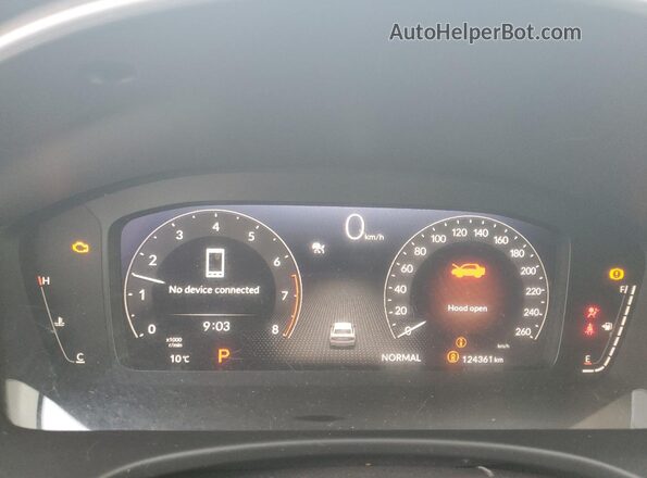 2HGFE1F93NH000540 2022 HONDA CIVIC Gray Instrument cluster view