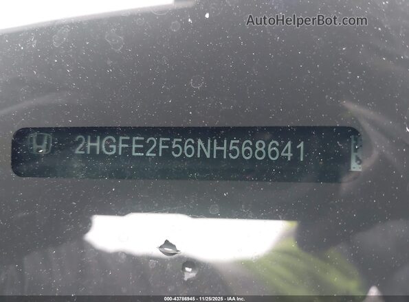 2HGFE2F56NH568641 2022 HONDA CIVIC Black 