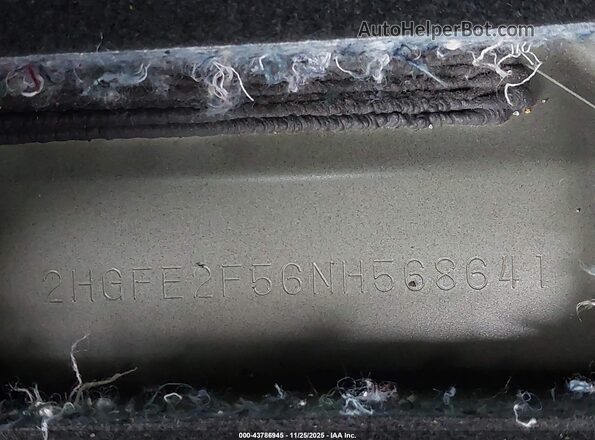 2HGFE2F56NH568641 2022 HONDA CIVIC Black 