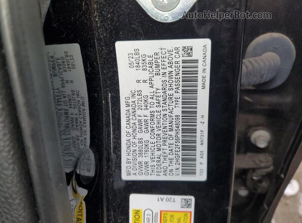 2HGFE2F56PH548098 2023 HONDA CIVIC Black Vista del compartimento del motor