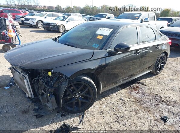 2HGFE2F57NH544090 2022 HONDA CIVIC Black წინა მარცხენა ხედი სამი მეოთხედიდან
