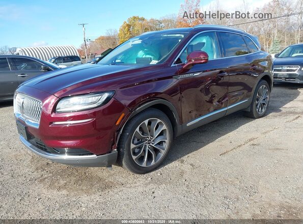 2LMPJ8K9XNBL25086 2022 LINCOLN NAUTILUS Maroon Vista tres cuartos delantera izquierda