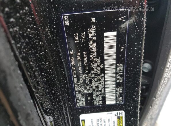 2T2AKCEZXNC003732 2022 LEXUS NX Черный Вид наклейки с VIN-кодом