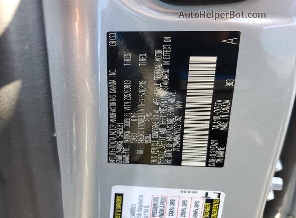 2T2BAMBA7PC021362 2023 LEXUS RX Silver VIN կոդի պիտակի տեսք