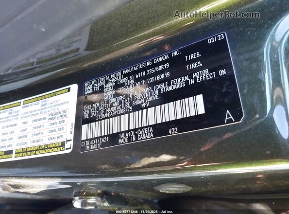 2T2BAMBA8PC008779 2023 LEXUS RX 350 Green Շարժիչի բաժամունքի տեսք