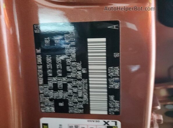 2T2BAMCA1PC022182 2023 LEXUS RX Brown Widok naklejki z numerem VIN