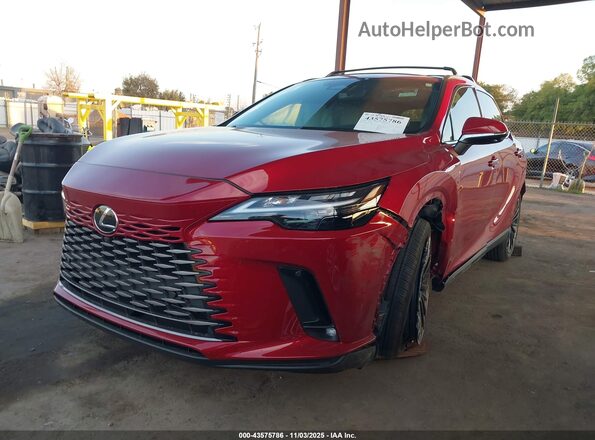 2T2BBMCA9SC078991 2025 LEXUS RX 350H Red Առջևի ձախ երեք քառորդ տեսարան