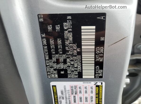 2T2BCMEAXPC010300 2023 LEXUS RX Gray Widok naklejki z numerem VIN