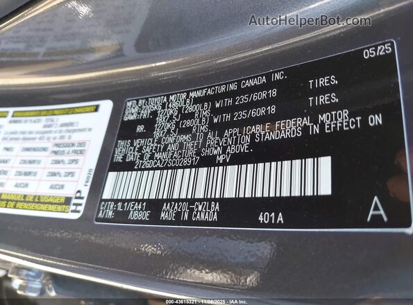 2T2GDCAZ7SC028917 2025 LEXUS NX 250 Gray Շարժիչի բաժամունքի տեսք