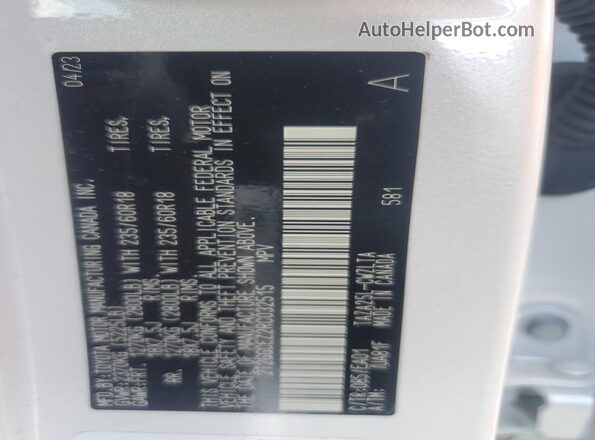 2T2GGCEZ2RC032515 2024 LEXUS NX White VIN sticker view