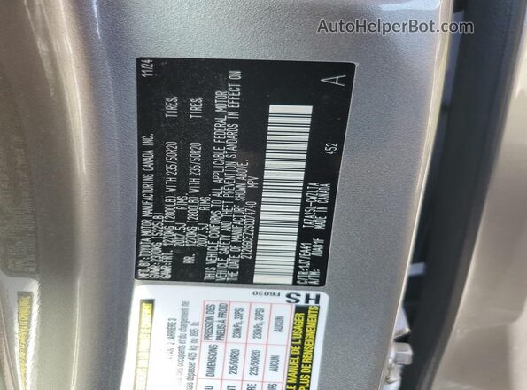 2T2GGCEZ2SC074740 2025 LEXUS NX Silver VIN კოდის სტიკერის ხედი