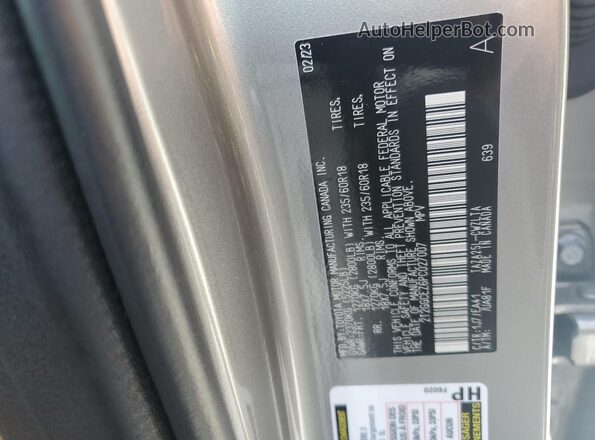 2T2GGCEZ6PC027007 2023 LEXUS NX Gold Вид наклейки з VIN-кодом