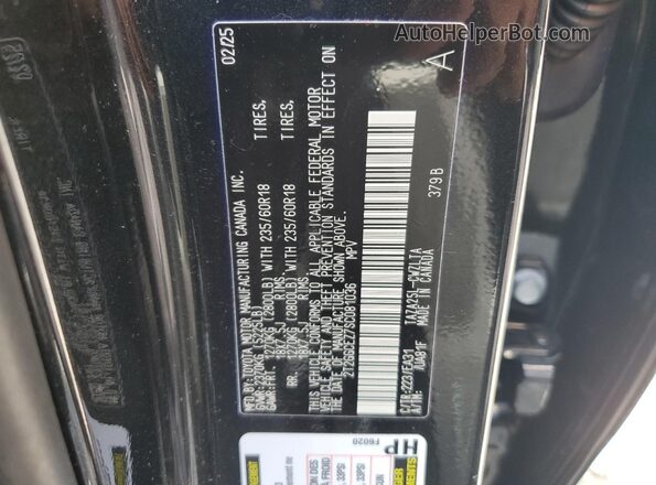 2T2GGCEZ7SC081036 2025 LEXUS NX Black Vista de la etiqueta del VIN