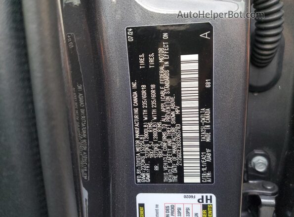 2T2GGCEZ8SC065783 2025 LEXUS NX Gray VIN sticker view